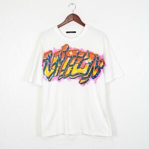 Louis Vuitton Graffiti Logo T-Shirt Virgil Abloh in Milky White Large